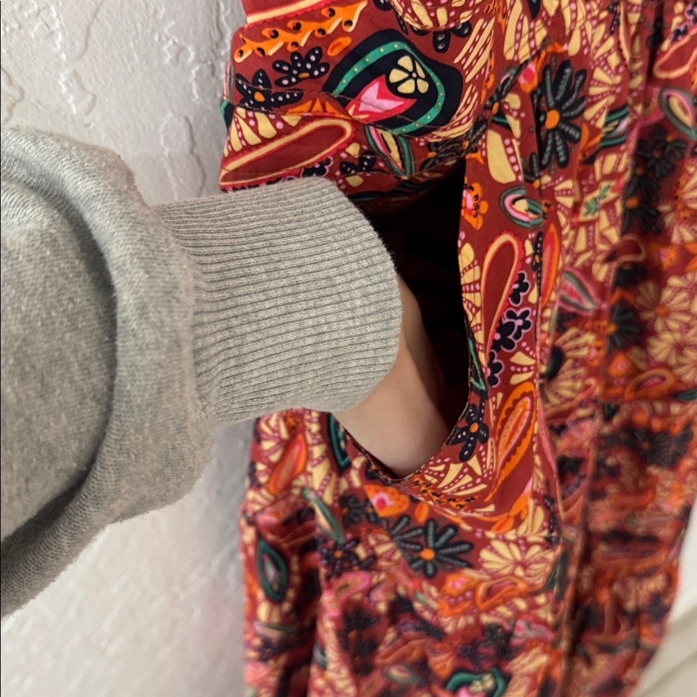 House of Harlow 1960 Revolve Paisley Cotton Halter Maxi Midi Dress Pockets XS - Picture 5 of 6